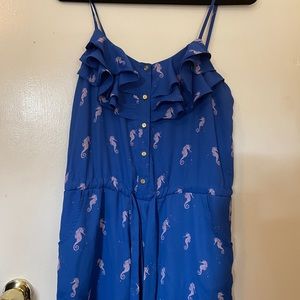 Blue seahorse romper / jumper